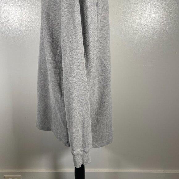 L.L. Bean Thermal Shirt Men's LT Gray Waffle Knit Traditional Fit Henley Neck - Picture 8 of 15
